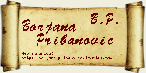 Borjana Pribanović vizit kartica